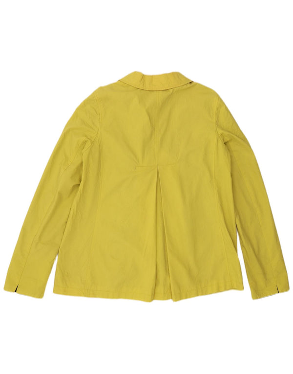 Hobbs Womens Pea Coat UK 12 Medium Yellow Cotton