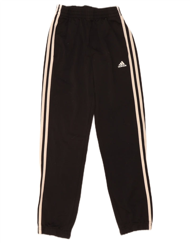 Adidas Boys Tracksuit Trousers Joggers 9-10 Years  Black Polyester