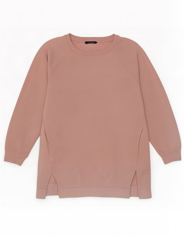 Marks & Spencer Womens Sweatshirt Jumper UK 14 Large Pink Cotton