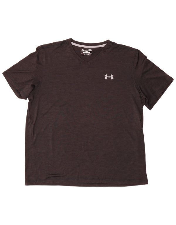 Under Armour Mens Short Sleeve T-Shirt Top Large Black Flecked