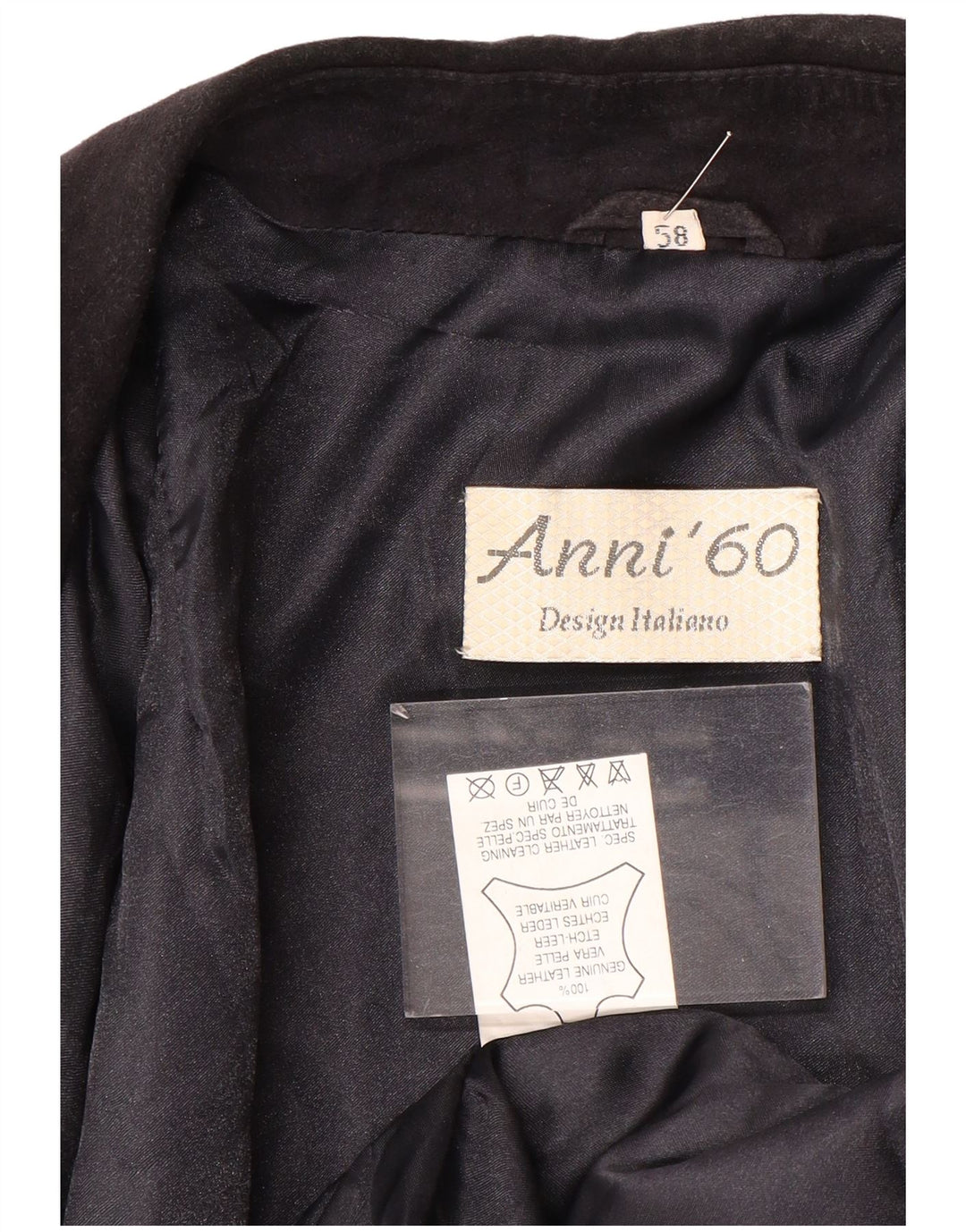 Vintage Mens Suede Bomber Jacket IT 58 4XL Navy Blue Leather