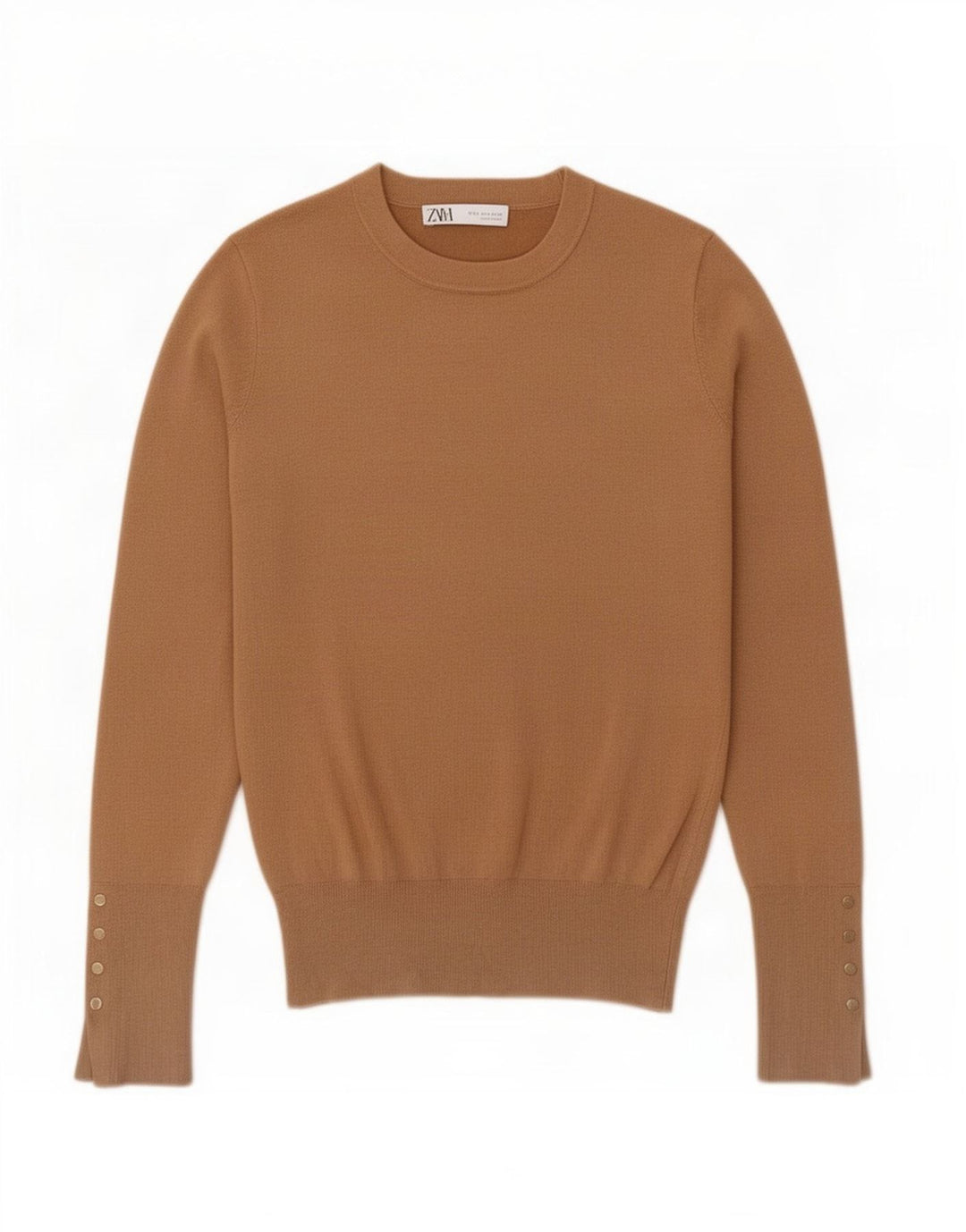 Zara Womens Regular Fit Jumper Sweater UK 8 Small Brown