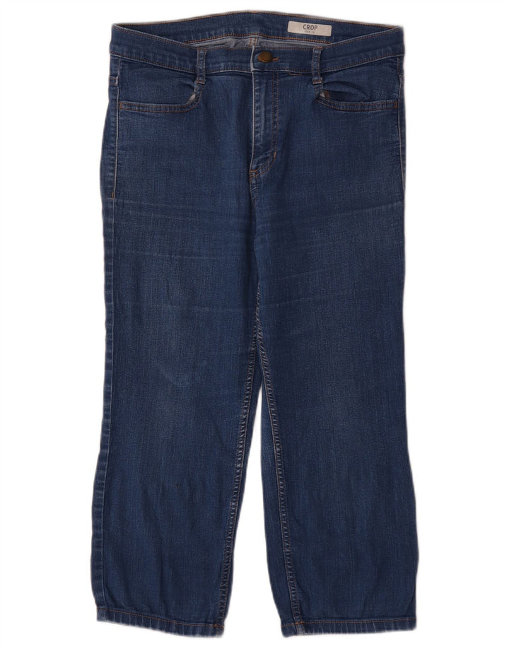 Marks & Spencer Womens Cropped Jeans UK 12 Medium W32 L21 Blue Cotton