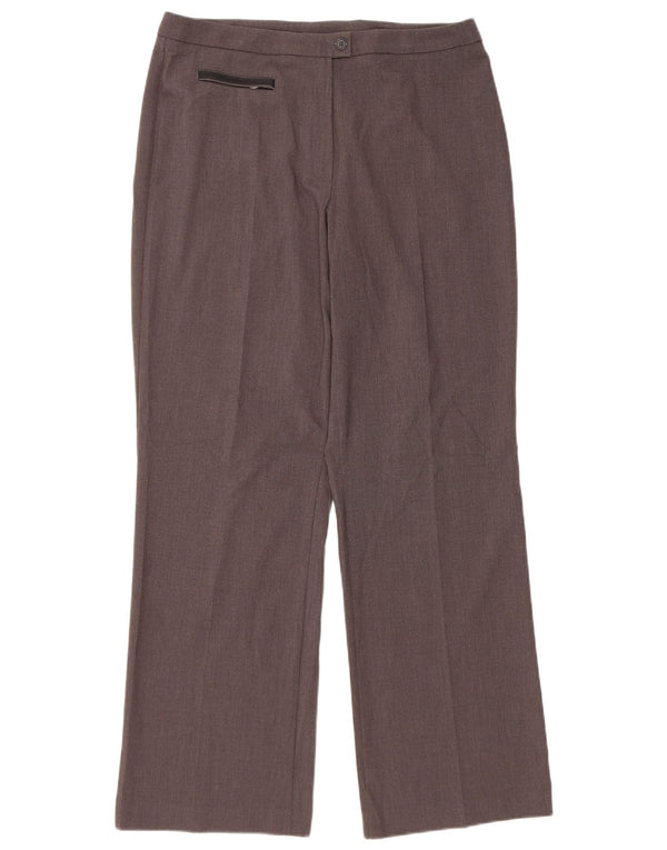 Marks & Spencer Womens Straight Casual Trousers UK 14 Medium W32 L31 Grey