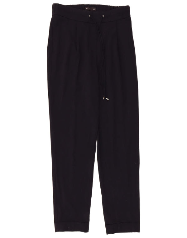 Marks & Spencer Womens Casual Trousers UK 10 Small W30 L30 Navy Blue