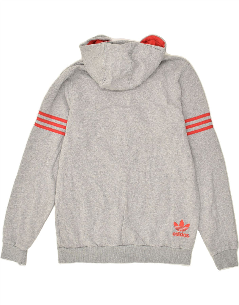 ADIDAS Mens Graphic Zip Hoodie Sweater Medium Grey Cotton | Vintage Adidas | Thrift | Second-Hand Adidas | Used Clothing | Messina Hembry 