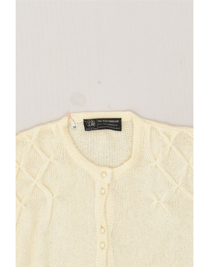 VINTAGE Womens Cardigan Sweater UK 14 Medium Off White Mohair | Vintage Vintage | Thrift | Second-Hand Vintage | Used Clothing | Messina Hembry 