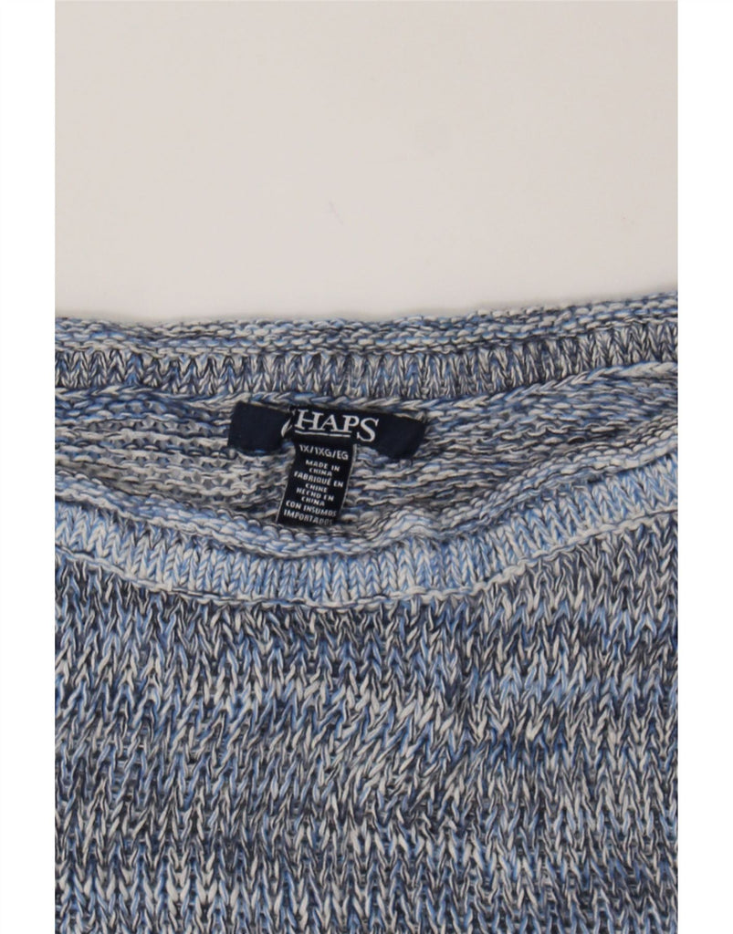 CHAPS Womens 3/4 Sleeve Boat Neck Jumper Sweater UK 18 XL Blue Striped Vintage Chaps and Second-Hand Chaps from Messina Hembry 