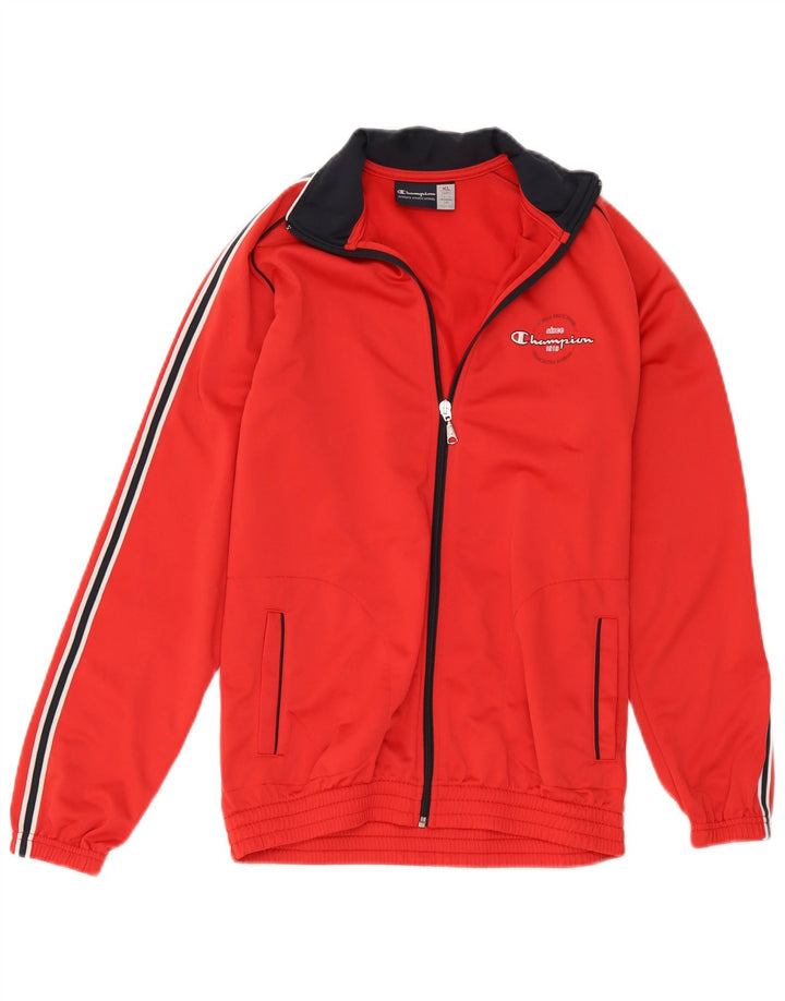 Champion Boys Tracksuit Top Jacket 13-14 Years XL Red Polyester