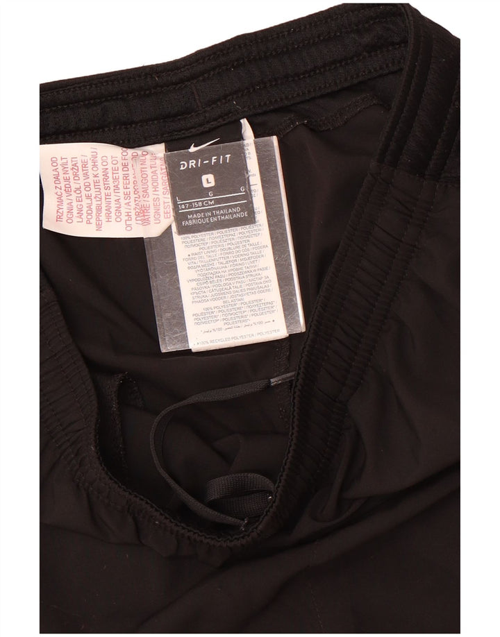 Nike Boys Dri Fit Graphic Sport Shorts 12-13 Years Large Black Polyester