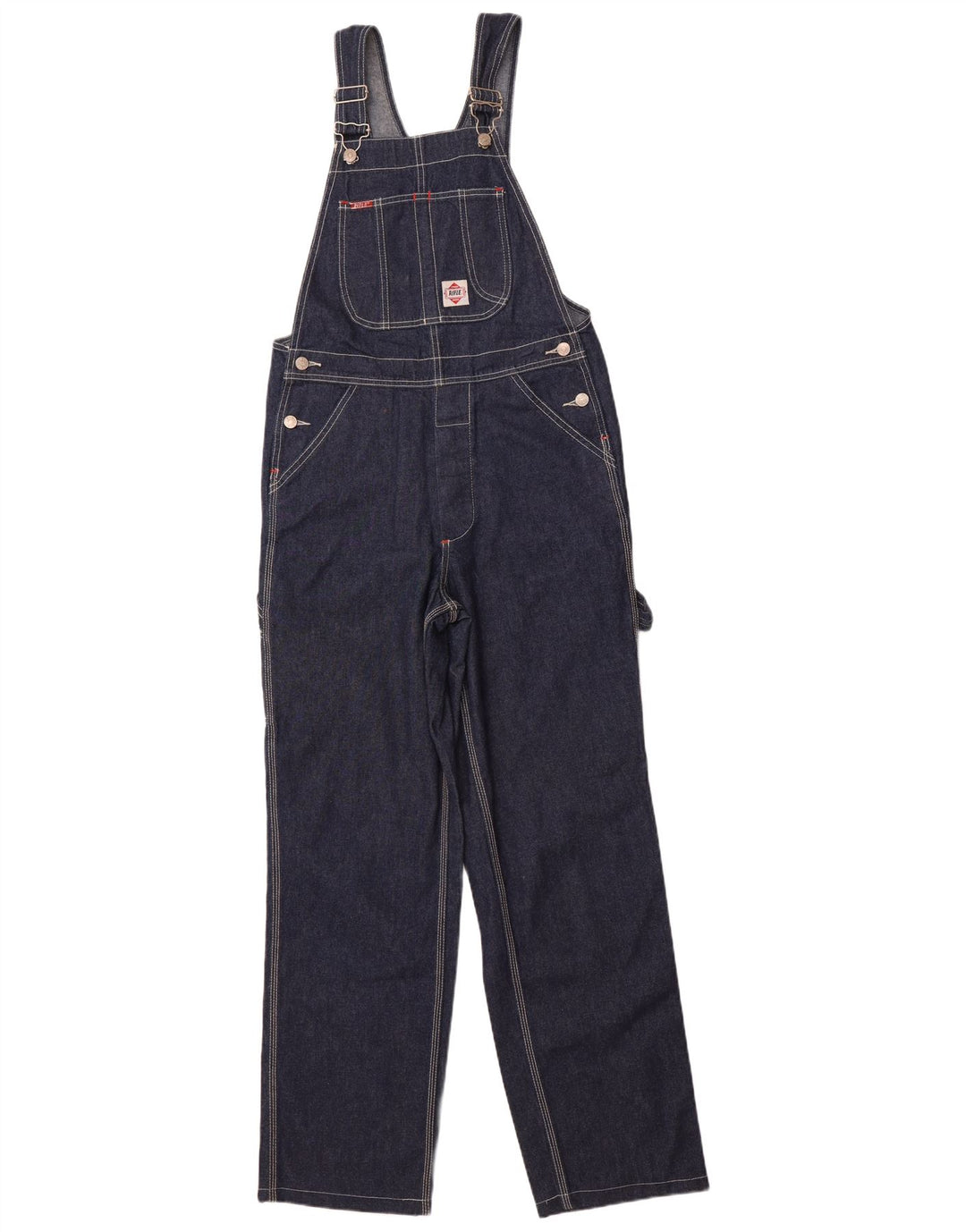 RIFLE Womens Dungarees Cargo Jeans W29 L30 Navy Blue Cotton