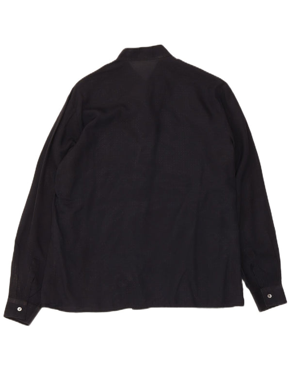 Vintage Womens Shirt Blouse IT 46 Large Black Acetate