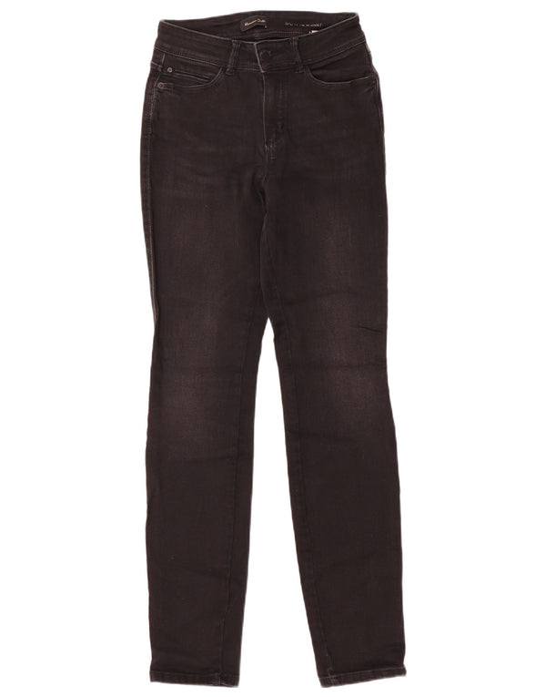 Massimo Dutti Womens Mid Rise Skinny Jeans EU 34 2XS W24 L29 Black Cotton