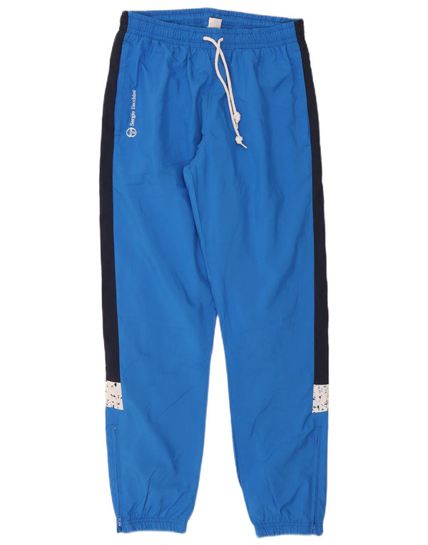 Sergio Tacchini Mens Tracksuit Trousers Medium Blue Colourblock Polyester