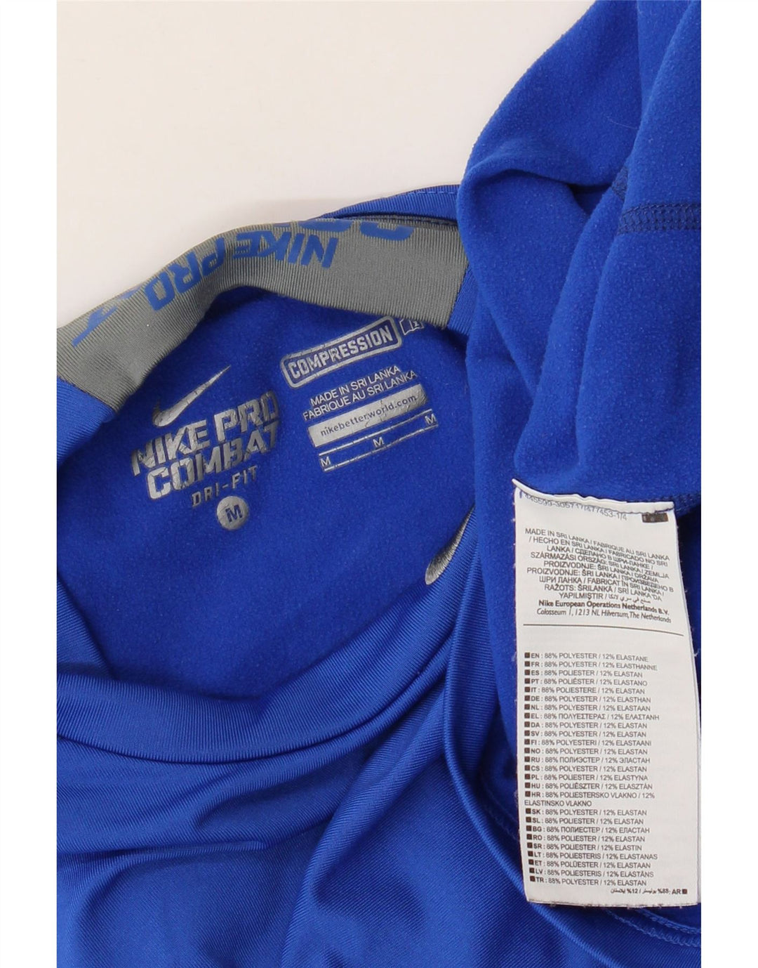 Nike Mens Dri Fit Top Long Sleeve Medium Blue Polyester