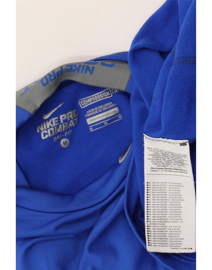 Nike Mens Dri Fit Top Long Sleeve Medium Blue Polyester
