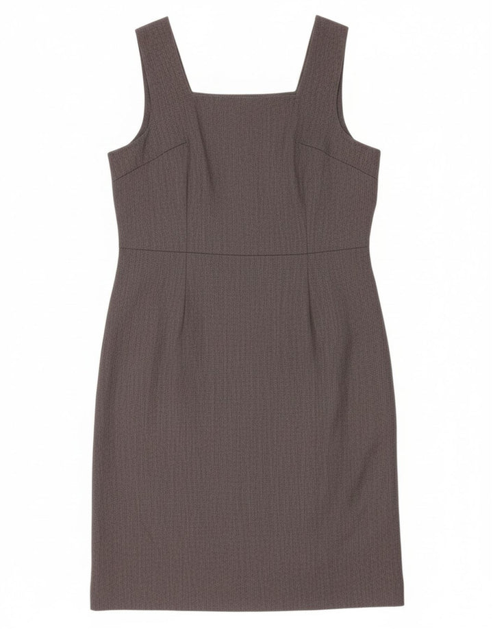 Vintage Womens Sleeveless Sheath Dress UK 12 Medium Grey