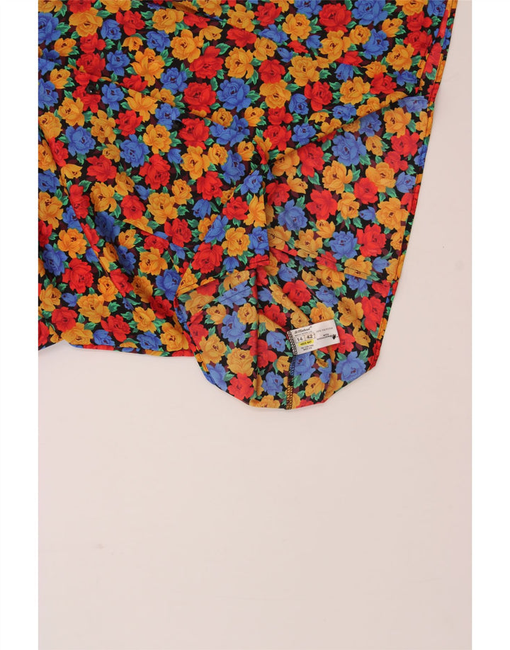 ST MICHAEL Womens Front Tie Shirt Blouse UK 14 Medium Multicoloured Floral Vintage St Michael and Second-Hand St Michael from Messina Hembry 