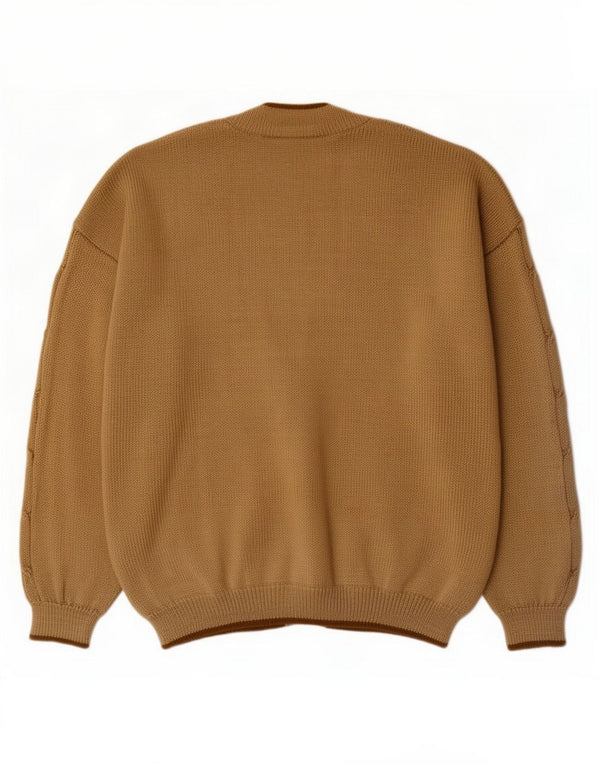 Vintage Mens Cardigan Sweater Large Beige