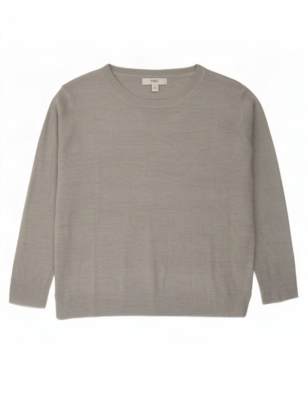 Marks & Spencer Womens Oversized Boat Neck Jumper Sweater UK 10 Small Grey
