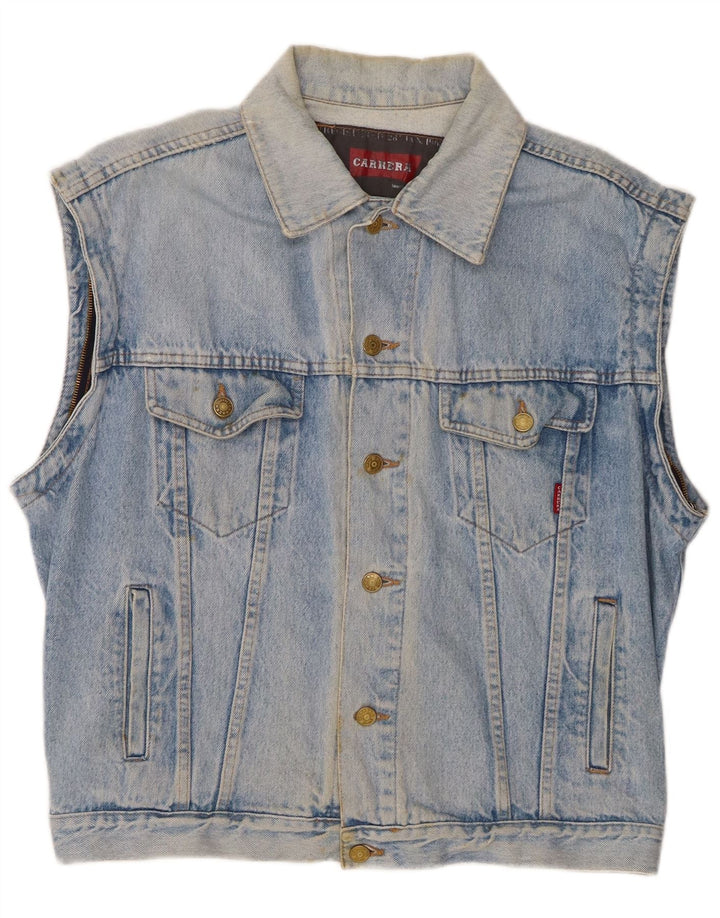 Carrera Mens Denim Gilet UK 14 Medium Blue Cotton