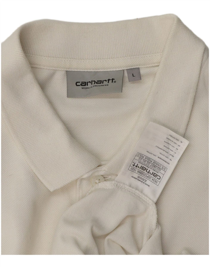 Carhartt Mens Polo Shirt Large White Cotton