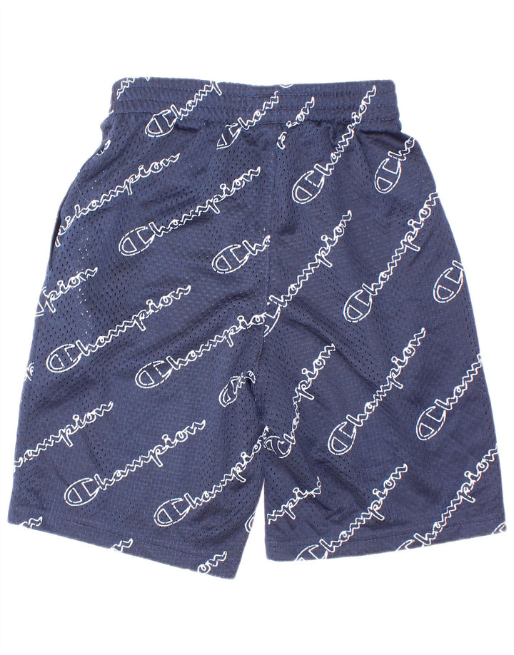 Champion Boys Graphic Sport Shorts 9-10 Years Medium Navy Blue Polyester
