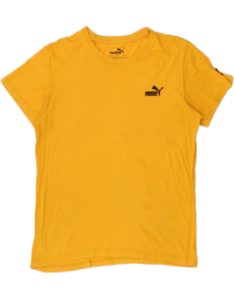 PUMA Mens T-Shirt Top Medium Yellow Cotton | Vintage Puma | Thrift | Second-Hand Puma | Used Clothing | Messina Hembry 