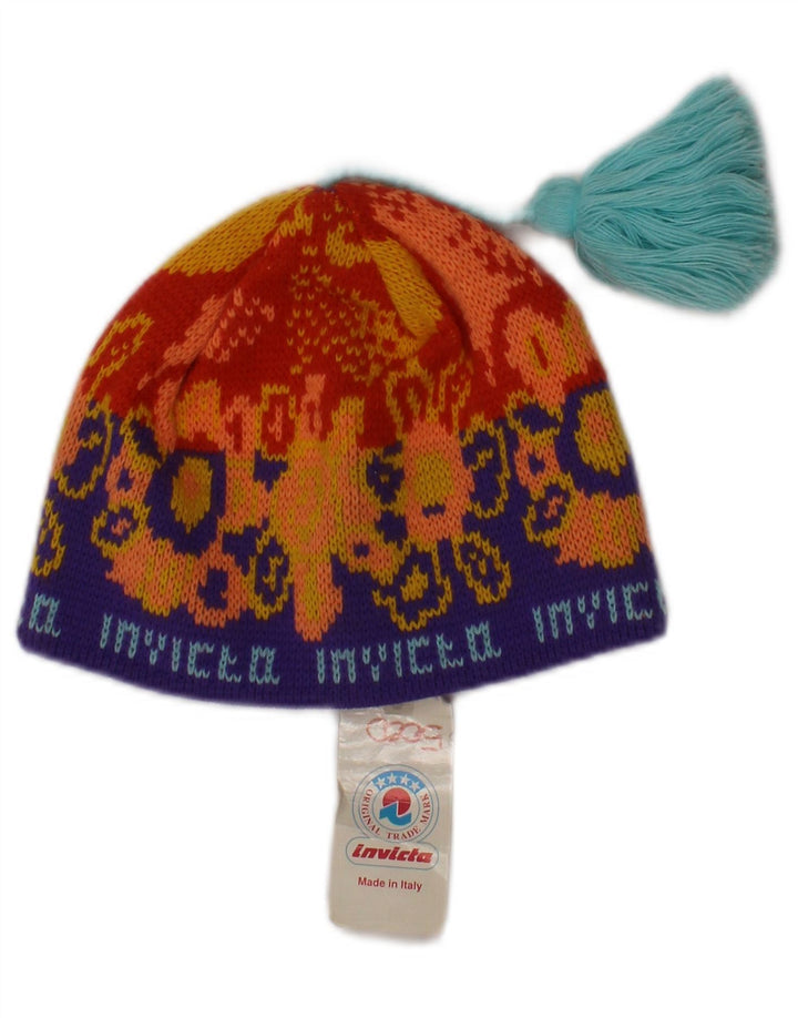 Invicta Womens Graphic Knit Bobble Hat One Size Orange Acrylic