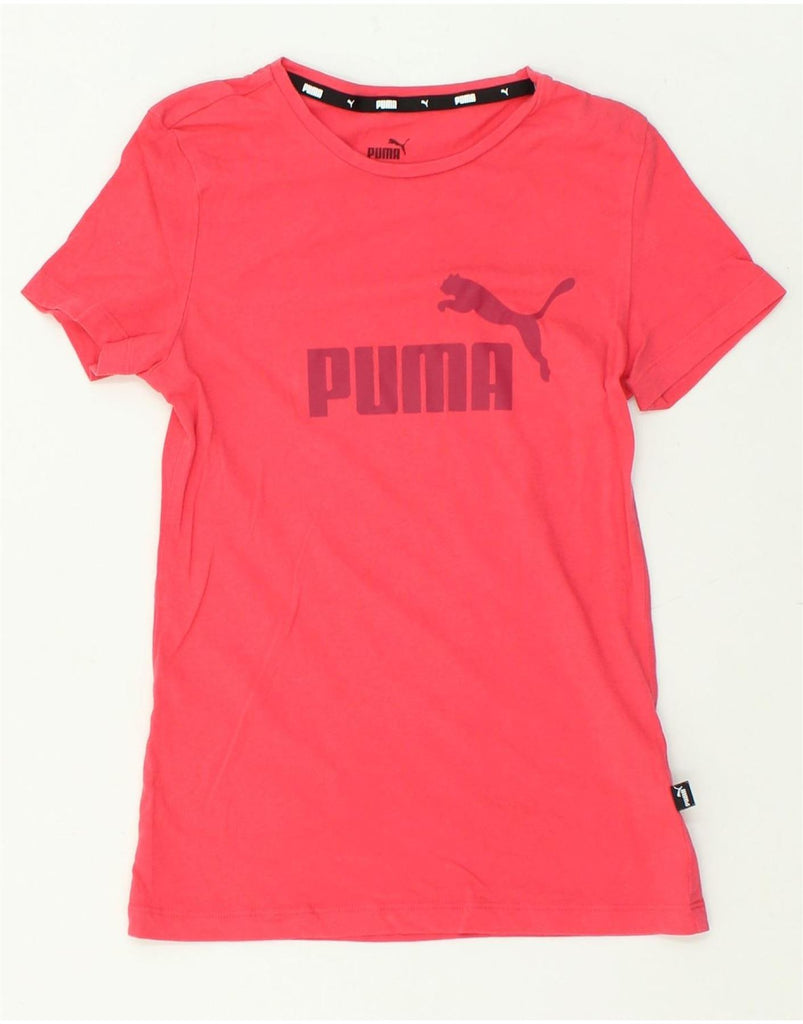 PUMA Girls Graphic T-Shirt Top 11-12 Years Pink Cotton | Vintage Puma | Thrift | Second-Hand Puma | Used Clothing | Messina Hembry 