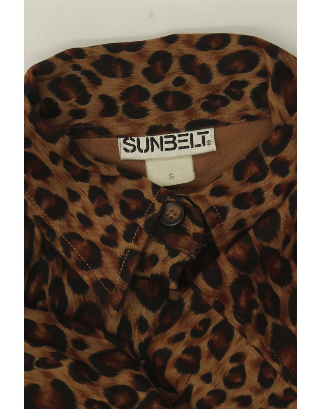 Sunbelt Womens Oversized Shirt UK 10 Small Brown Animal Print