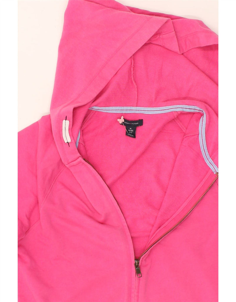 TOMMY HILFIGER Girls Graphic Zip Hoodie Sweater 15-16 Years XL Pink Cotton | Vintage Tommy Hilfiger | Thrift | Second-Hand Tommy Hilfiger | Used Clothing | Messina Hembry 