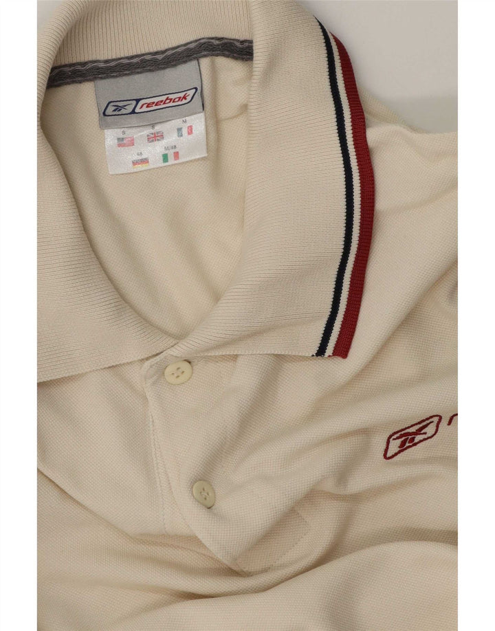 Reebok Mens Polo Shirt Small White Striped