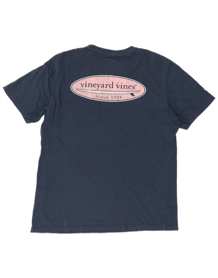 Vineyard Vines Mens Graphic T-Shirt Top Medium Navy Blue Cotton