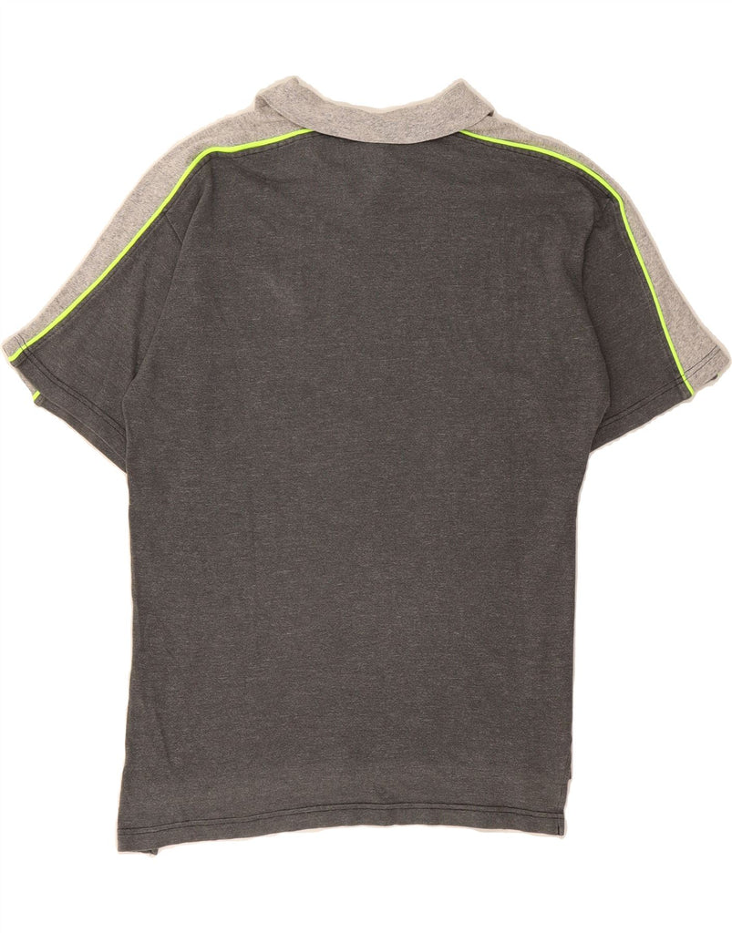 ASICS Mens Polo Shirt Large Grey Colourblock Cotton Vintage Asics and Second-Hand Asics from Messina Hembry 