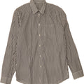 GAP Mens Shirt Medium White Striped Cotton Vintage Gap and Second-Hand Gap from Messina Hembry 