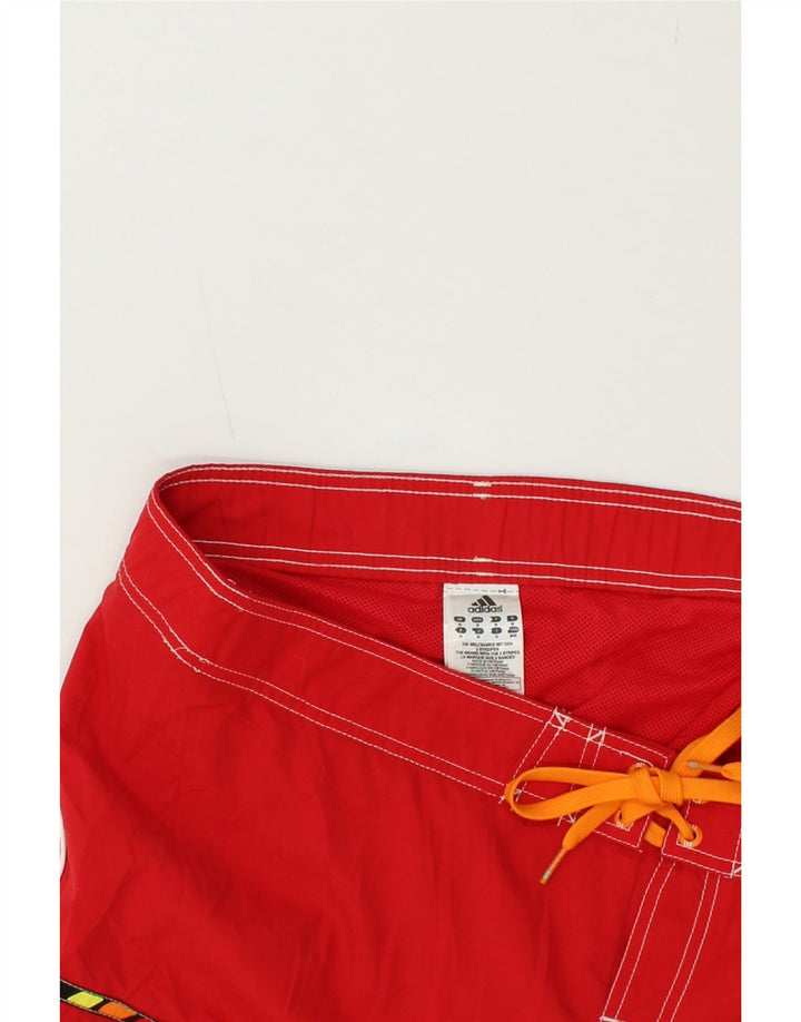 ADIDAS Mens Graphic Swimming Shorts Medium  Red Polyester