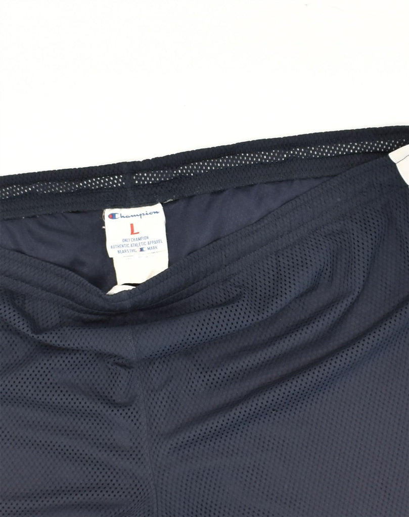 CHAMPION Mens Sport Shorts Large Navy Blue Polyester | Vintage Champion | Thrift | Second-Hand Champion | Used Clothing | Messina Hembry 