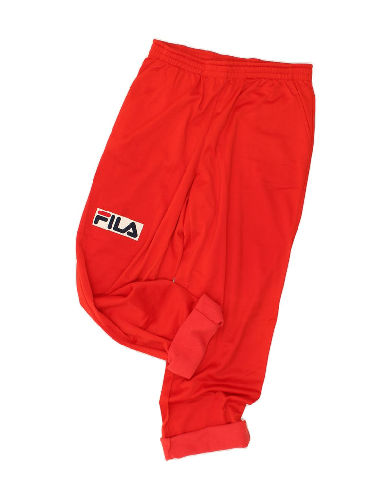 FILA Mens Graphic Tracksuit Trousers Small Red Polyester | Vintage Fila | Thrift | Second-Hand Fila | Used Clothing | Messina Hembry 