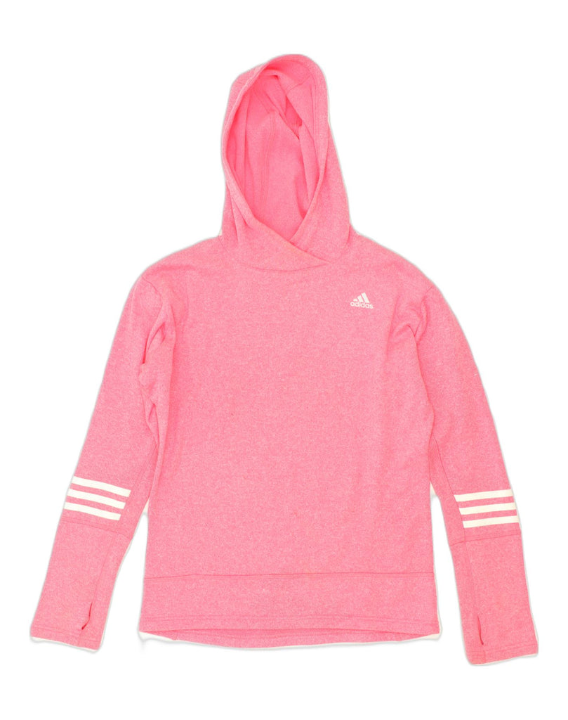 ADIDAS Womens Hoodie Jumper UK 10 Small Pink Polyester | Vintage Adidas | Thrift | Second-Hand Adidas | Used Clothing | Messina Hembry 