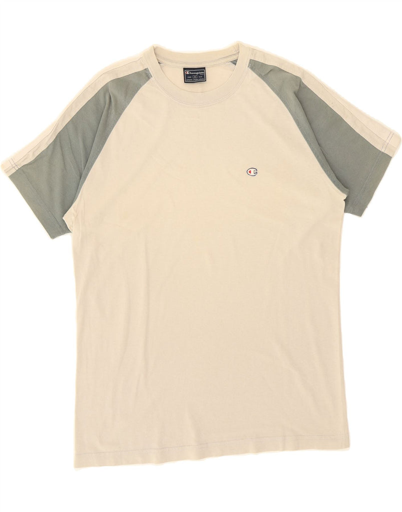 CHAMPION Mens T-Shirt Top Medium White Colourblock Cotton Vintage Champion and Second-Hand Champion from Messina Hembry 