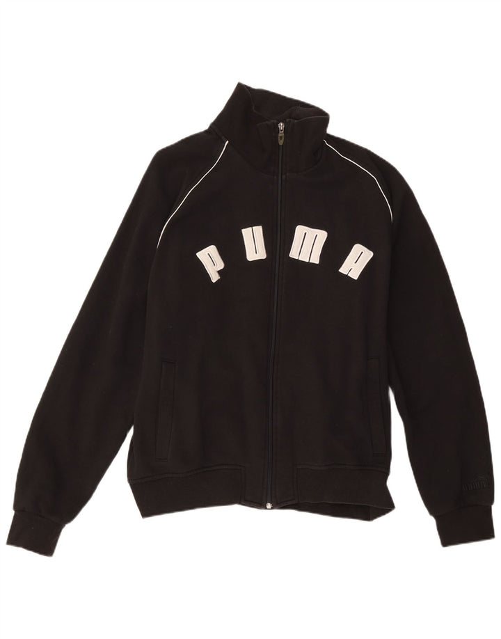 Puma Mens Graphic Tracksuit Top Jacket Large Black Cotton
