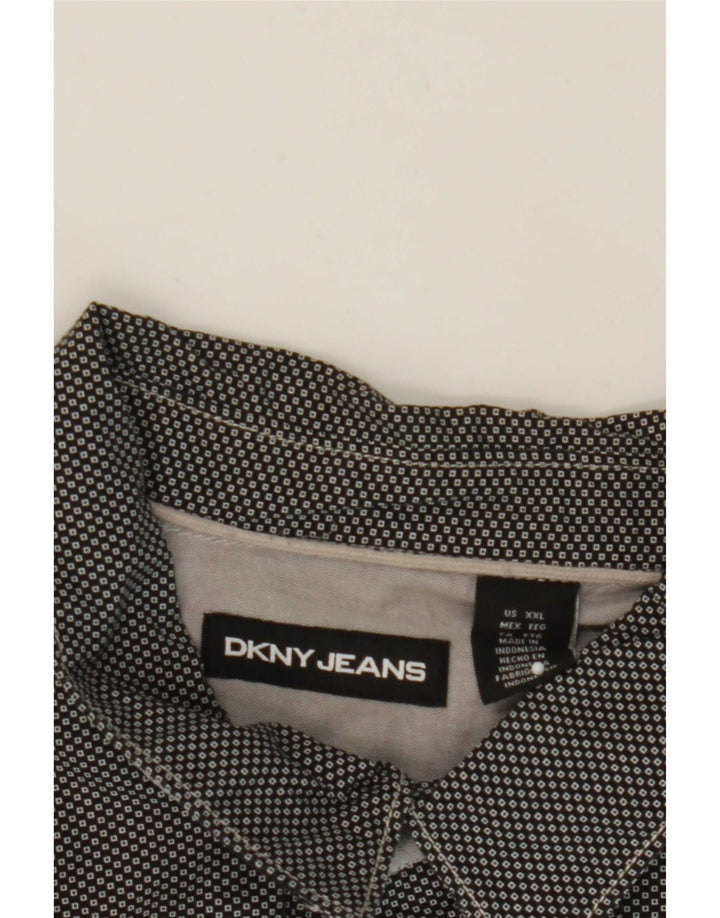 Dkny Mens Shirt 2XL Black Geometric