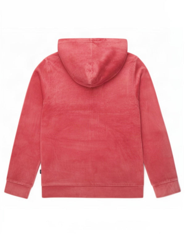 Puma Girls Graphic Velour Hoodie Jumper 11-12 Years Pink Cotton