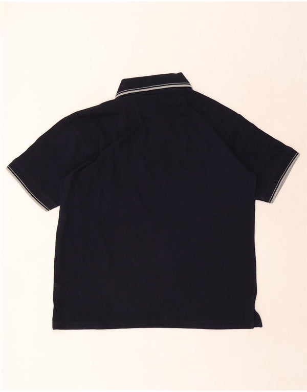 Kappa Mens Polo Shirt Large Navy Blue Striped Cotton