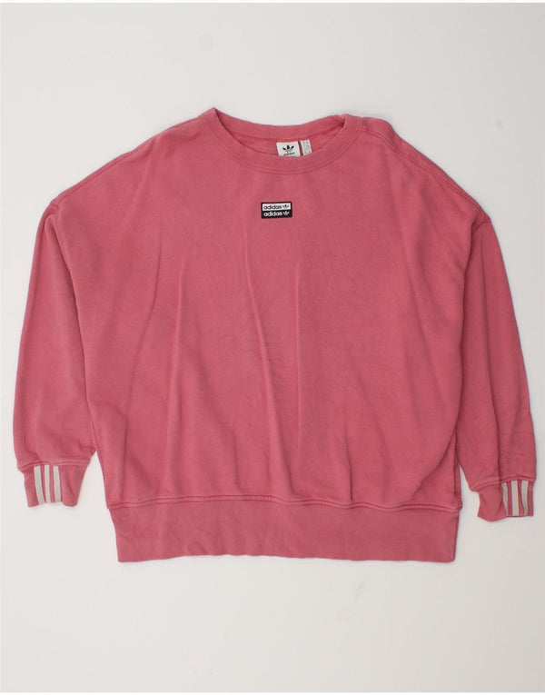 Adidas Womens Sweatshirt Jumper UK 22 3XL Pink Cotton