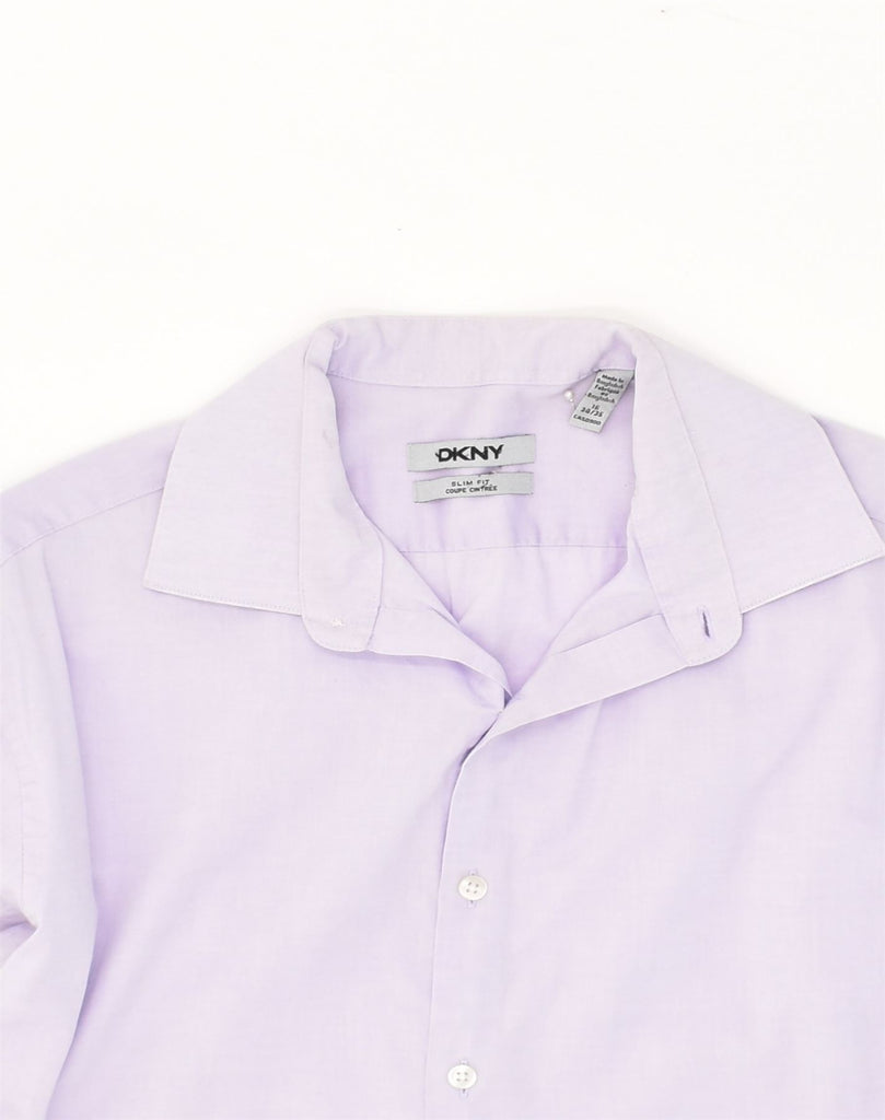 DKNY Mens Slim Fit Shirt Size 16 Large Purple Cotton | Vintage Dkny | Thrift | Second-Hand Dkny | Used Clothing | Messina Hembry 