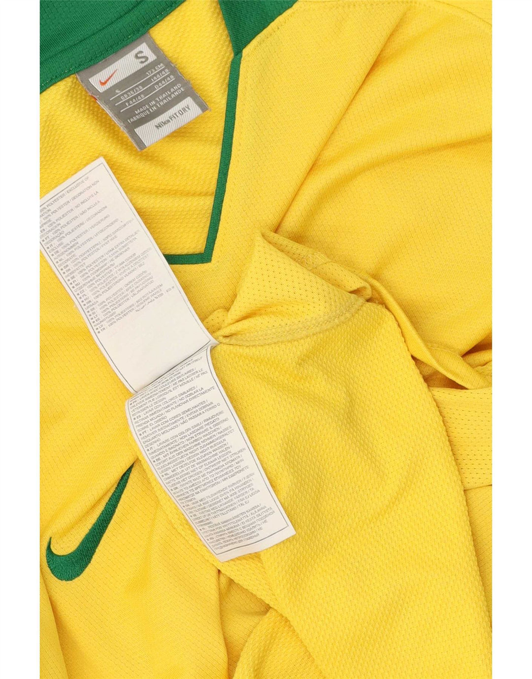 Nike Mens T-Shirt Top UK 36/38 Small Yellow Colourblock Polyester