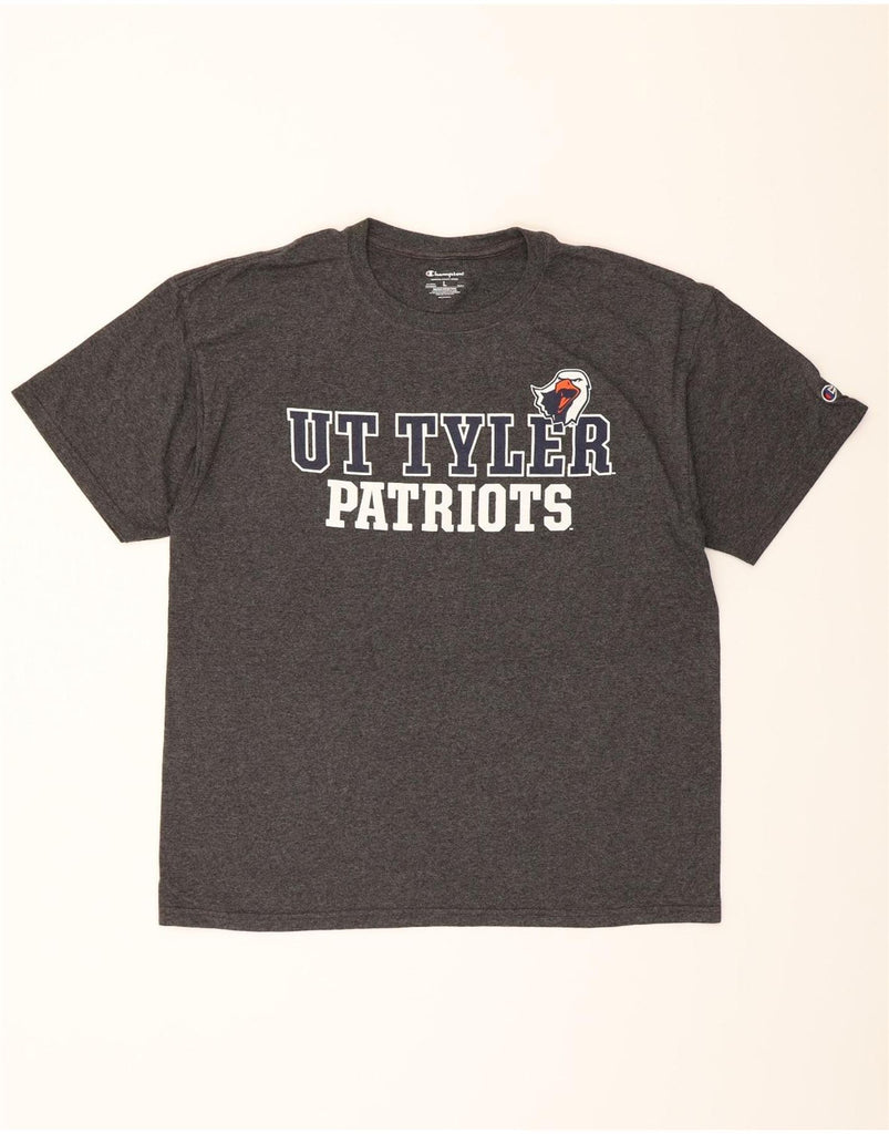 CHAMPION Mens Patriots Graphic T-Shirt Top Large Grey Vintage Champion and Second-Hand Champion from Messina Hembry 