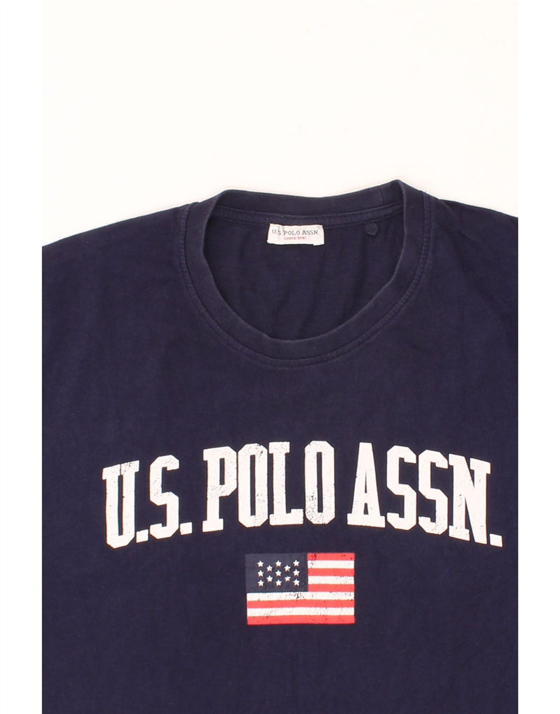 U.S. POLO ASSN. Mens Graphic T-Shirt Top Medium Navy Blue Cotton Vintage U.S. Polo Assn. and Second-Hand U.S. Polo Assn. from Messina Hembry 